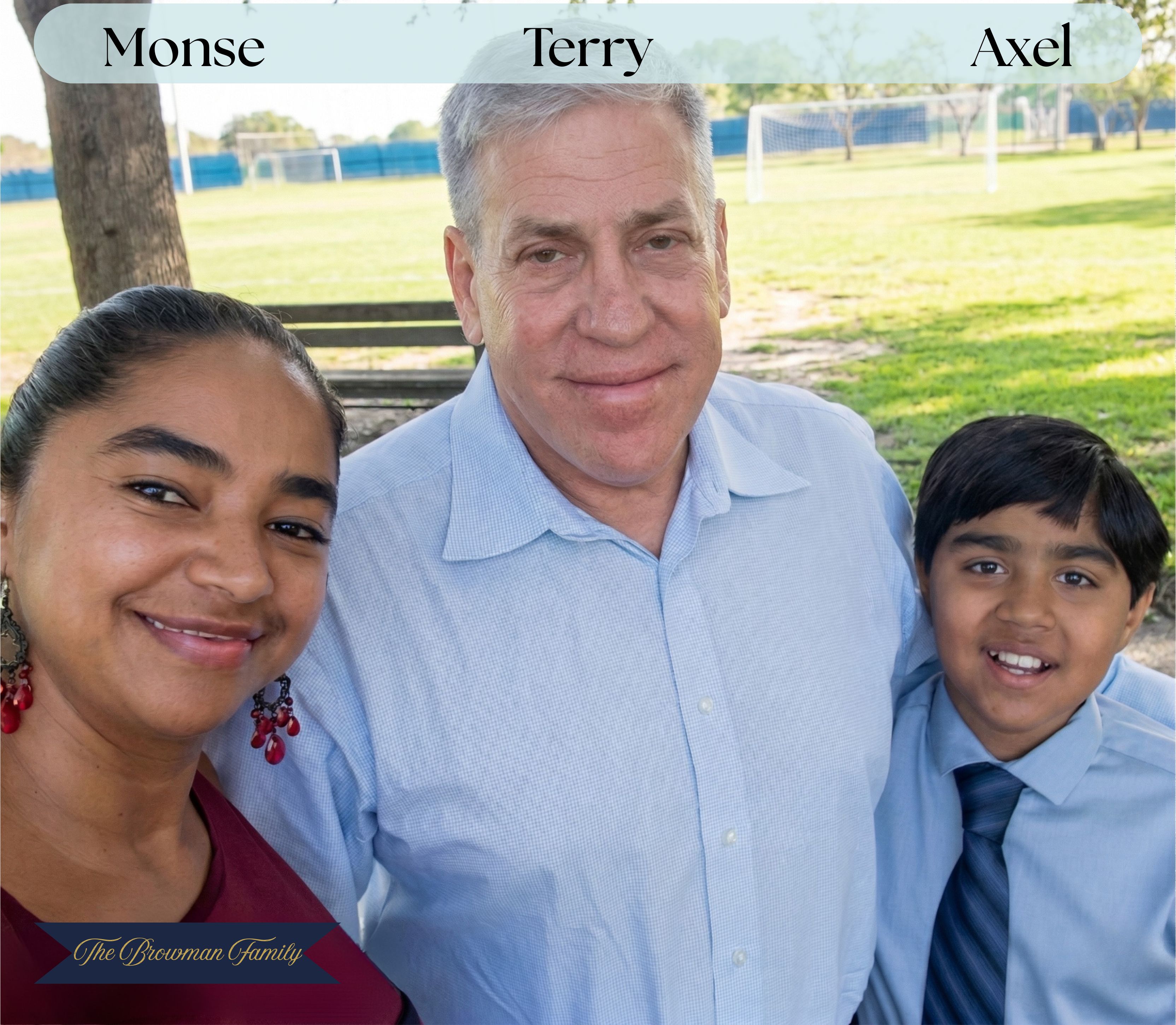 Terry Browman, owner of White Collar Cleaners Delivery, with his family